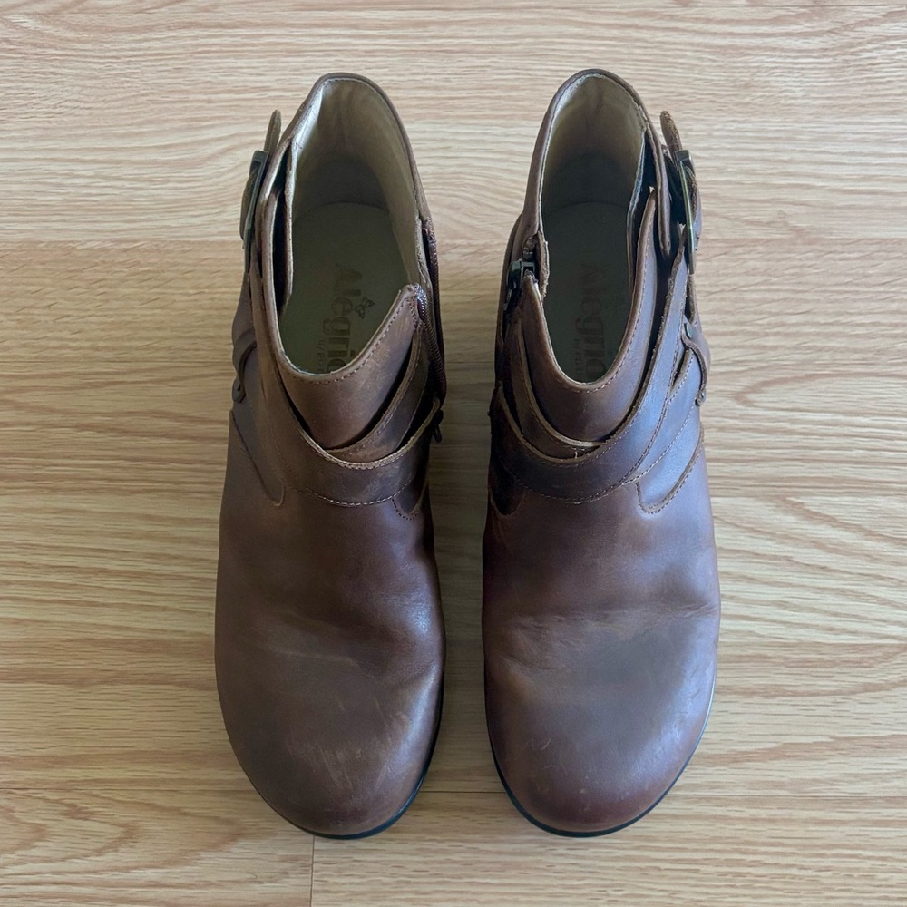 Alegria Brown Leather Ankle Boots Women’s 39